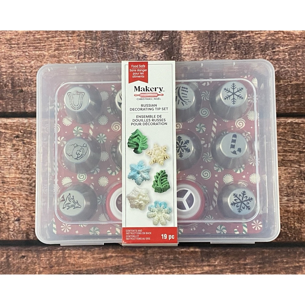 Makery Russian Decorating Tip Set (19 PC) Christmas Cake & Cupcake (791964) New